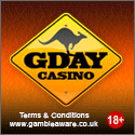G'Day Casino a top online casino for Australia and Australians to play at